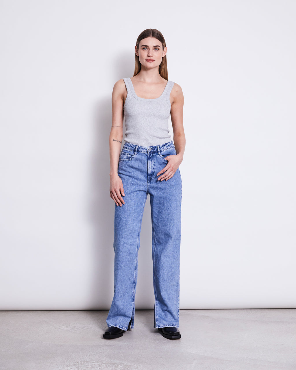 SLITTED WIDE LEG JEANS SELENE LIGHT BLUE Jeans jan-n-june 1
