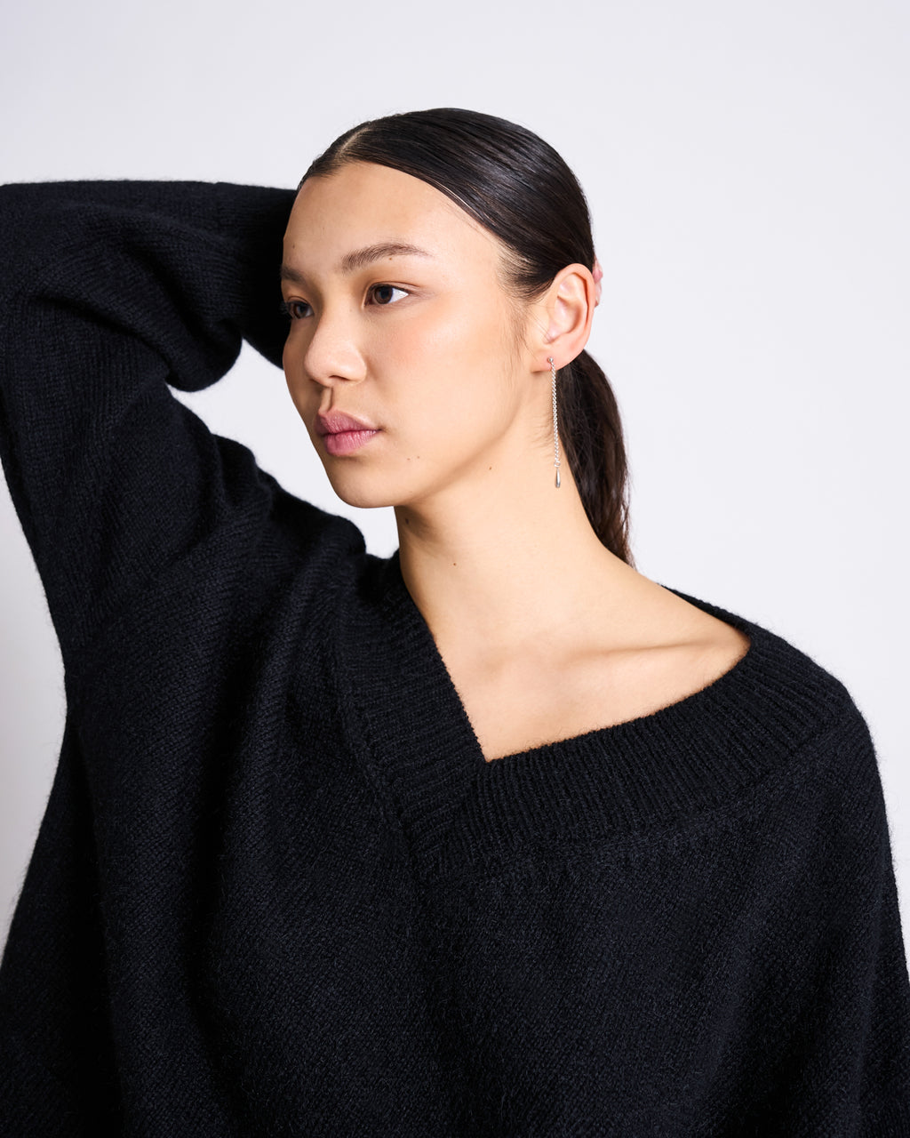 REC. MOHAIR V-NECK JUMPER YICA BLACK Jumper jan-n-june 1