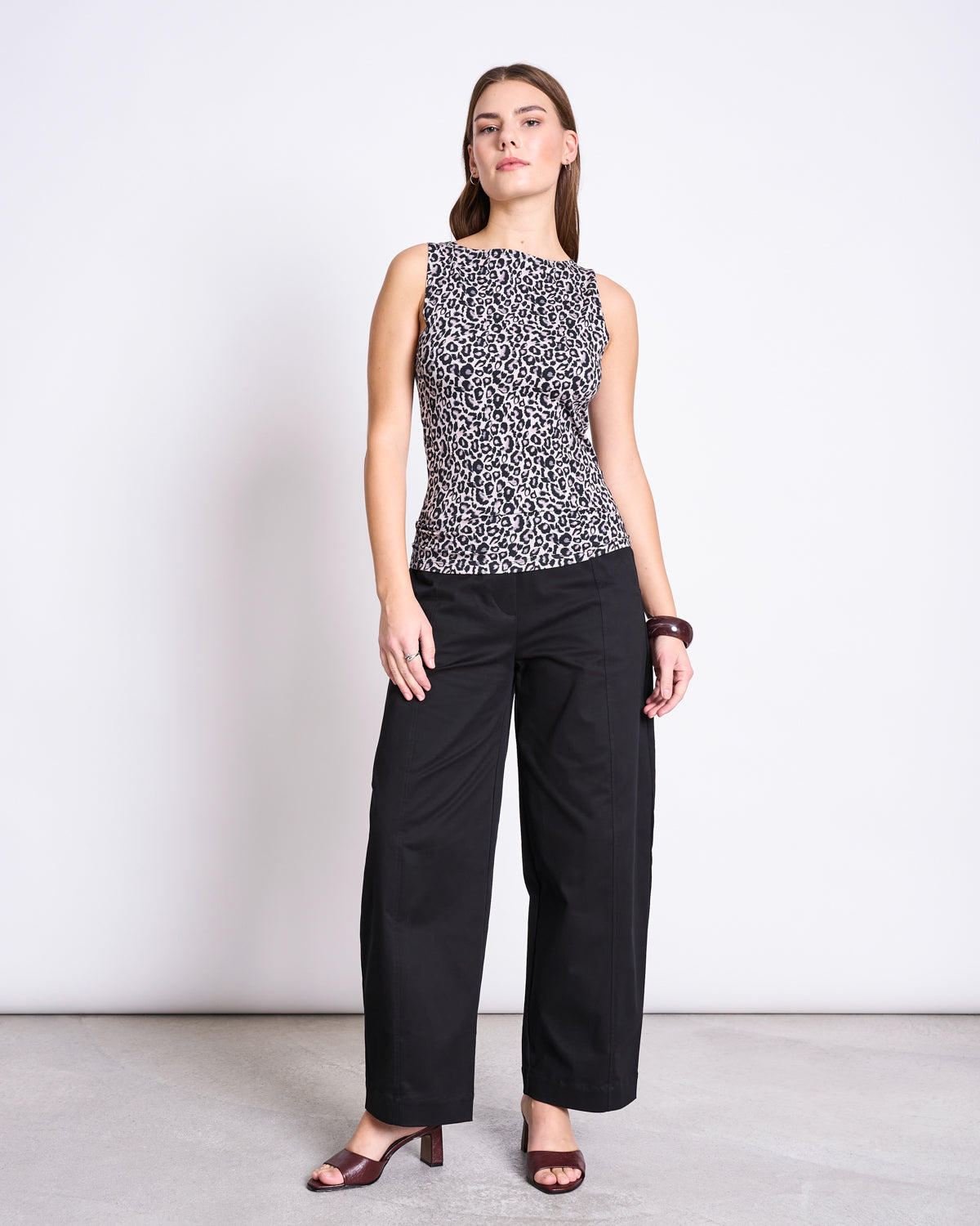 BOAT NECK TOP FELIS LEO PRINT GOTS T-shirt jan-n-june 2