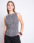 BOAT NECK TOP FELIS LEO PRINT GOTS T-shirt jan-n-june 1