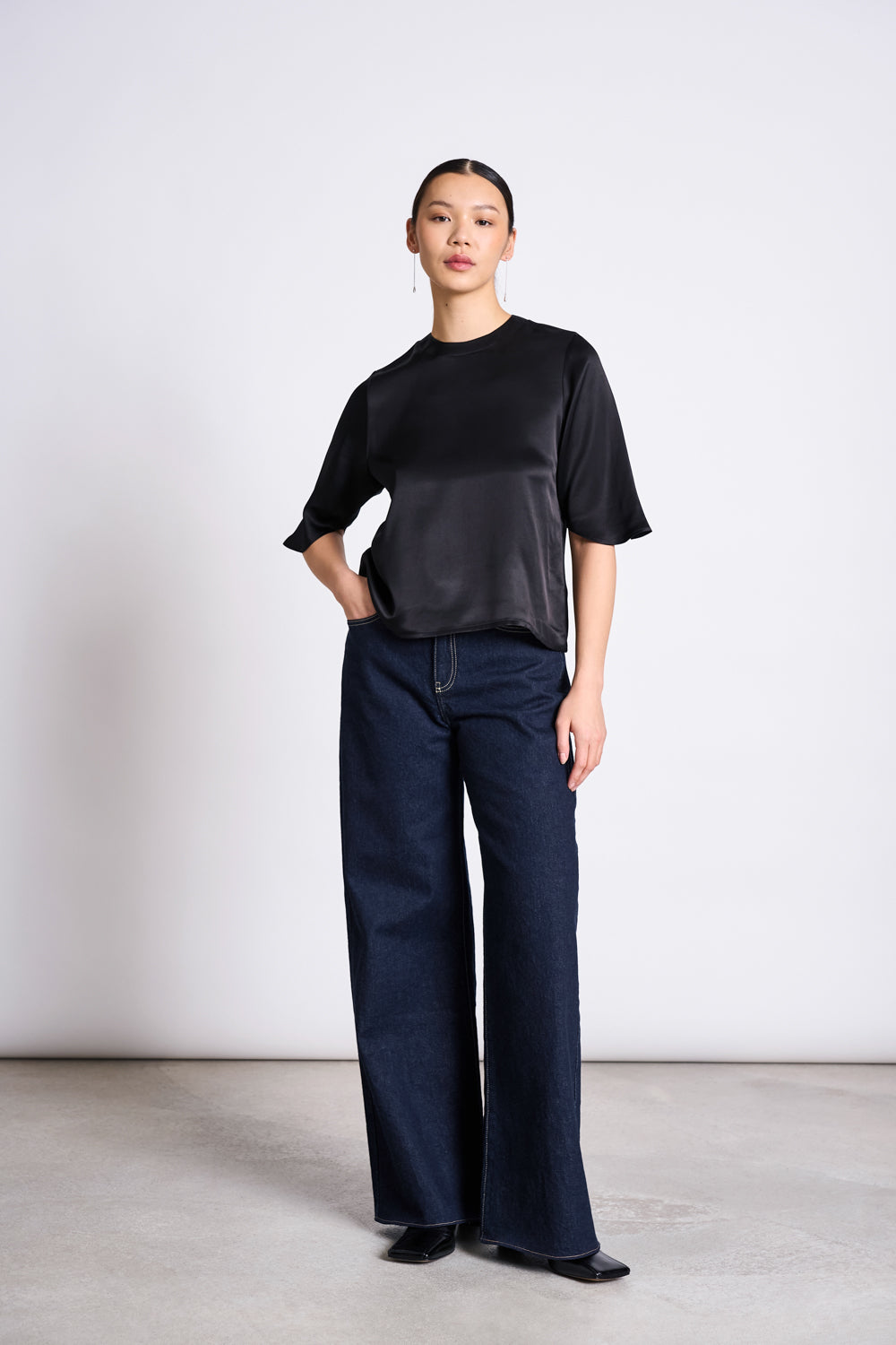 WIDE LEG JEANS TACNA DARK BLUE DENIM GOTS Pants jan-n-june 7