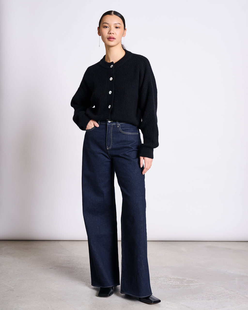 WIDE LEG JEANS TACNA DARK BLUE DENIM GOTS Pants jan-n-june 5