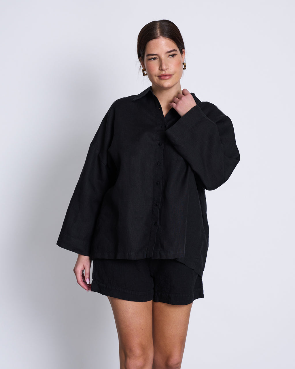 LINEN SHIRT MONS BLACK Blouses jan-n-june 3