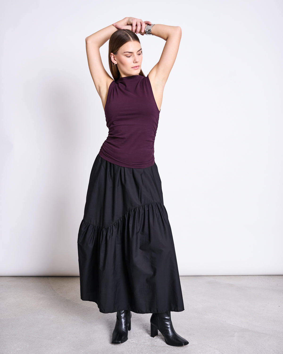 RUFFLE TOP RAFO CHERRY LACQUER GOTS T-shirt jan-n-june 2