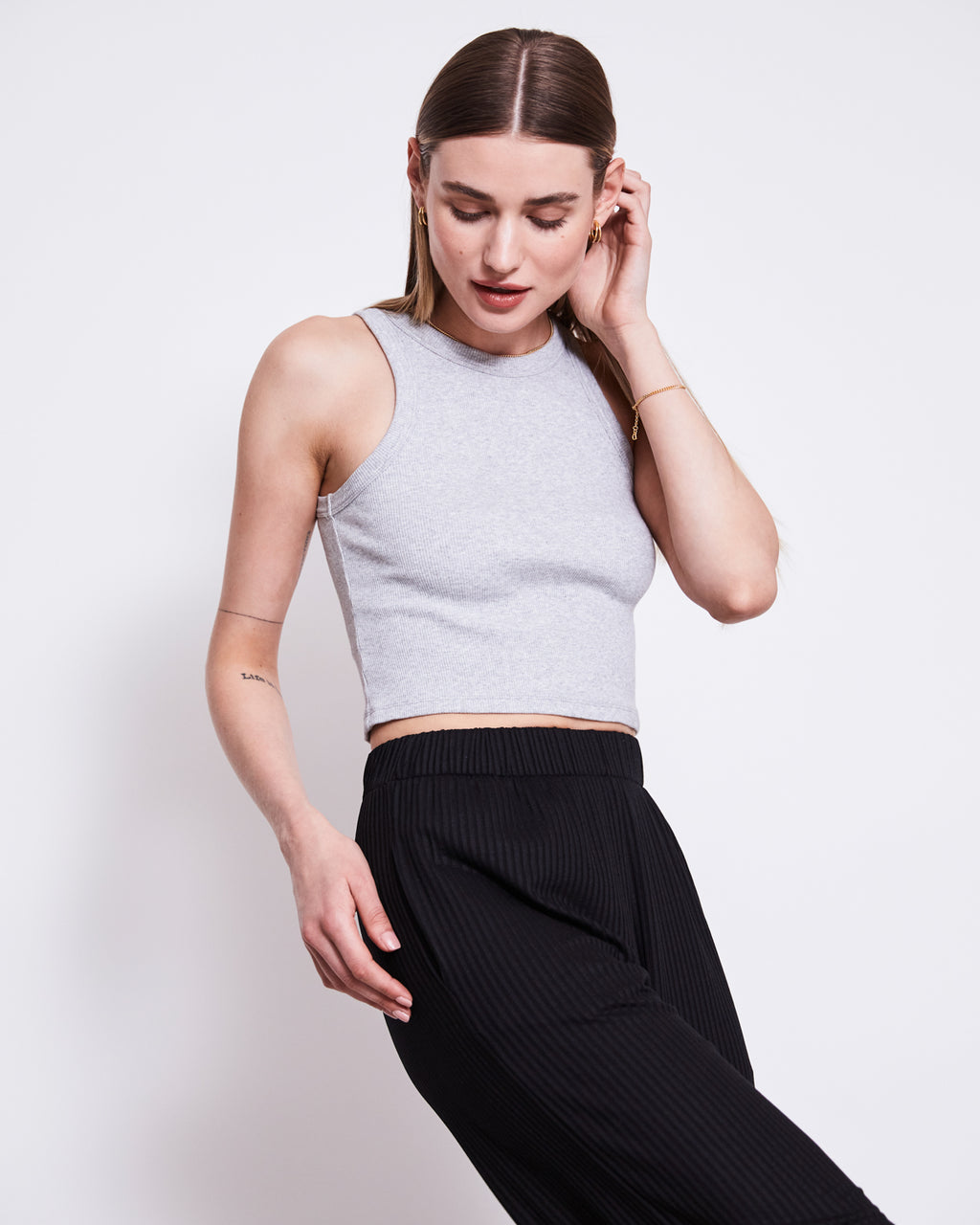 ORGANIC COTTON TANK TOP PORTO LIGHT GREY GOTS tops jan-n-june 5