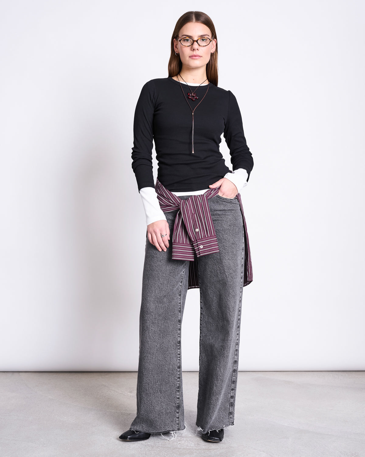 RIB LONGSLEEVE RAVA BLACK Longsleeve jan-n-june 1