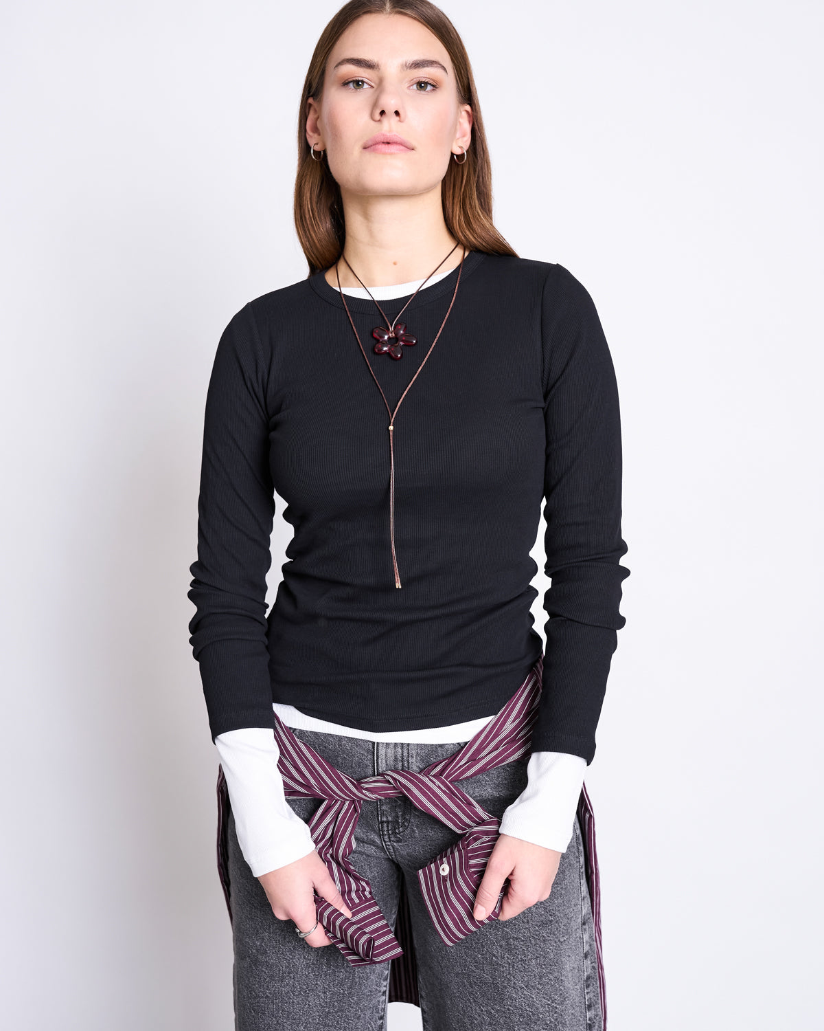 RIB LONGSLEEVE RAVA BLACK Longsleeve jan-n-june 2