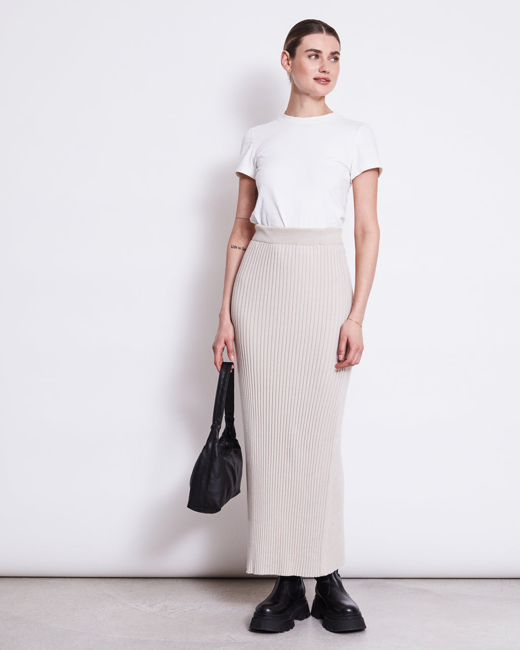 MIDI KNIT SKIRT EBBA IVORY GOTS Midi Skirt jan-n-june 5