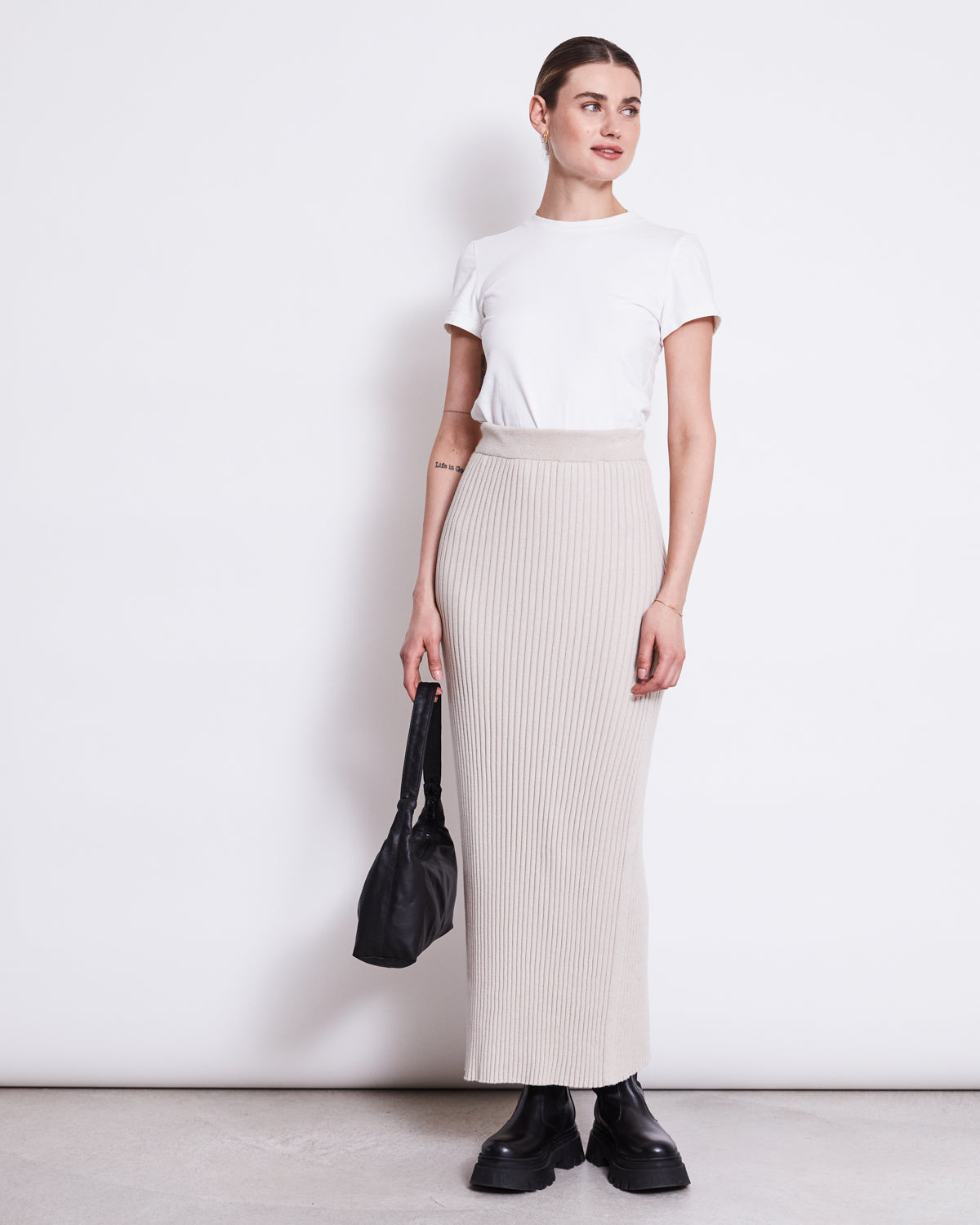 MIDI KNIT SKIRT EBBA IVORY GOTS Midi Skirt jan-n-june 5