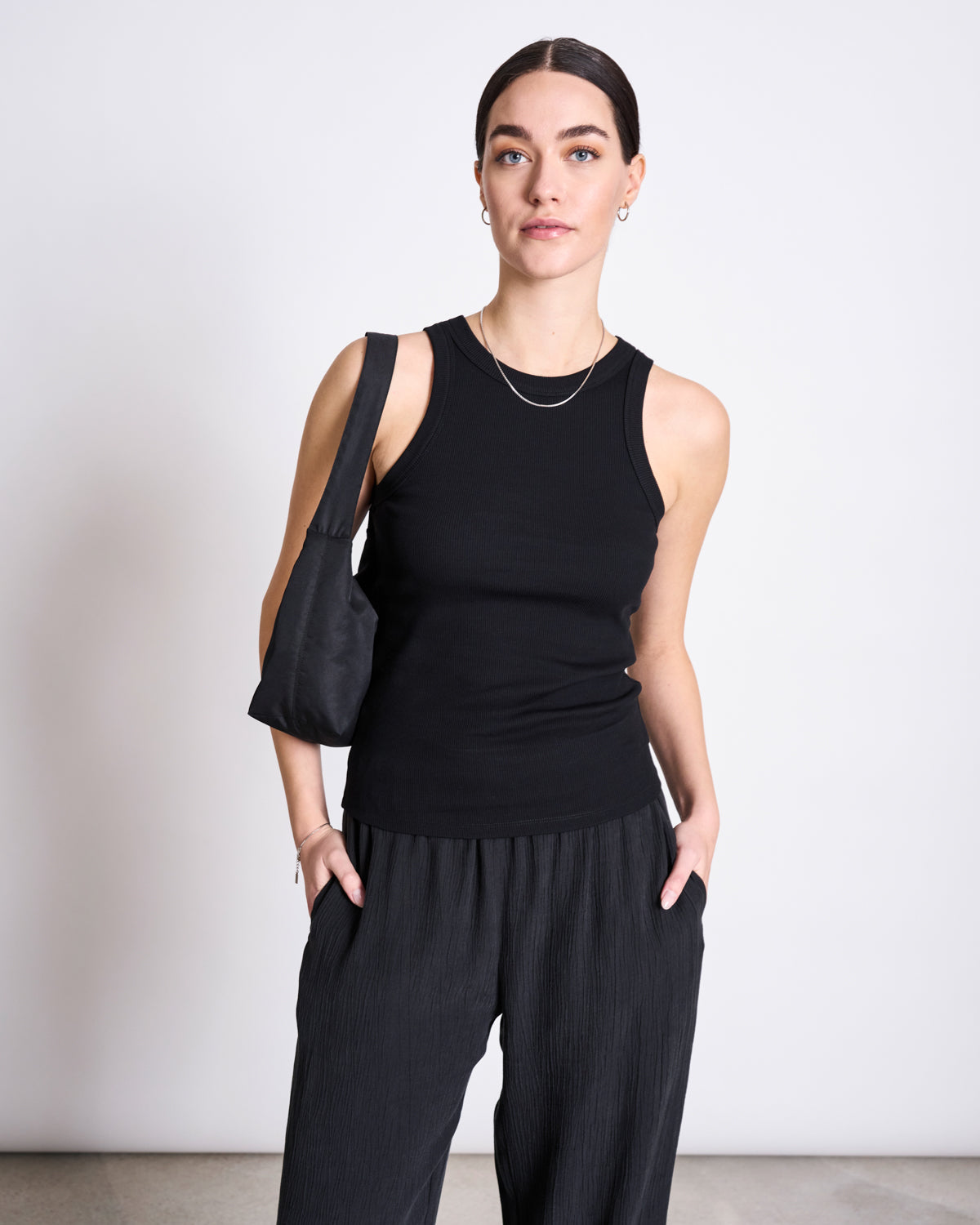 ORGANIC COTTON TANK TOP PORTO LONG BLACK GOTS T-shirt jan-n-june 3