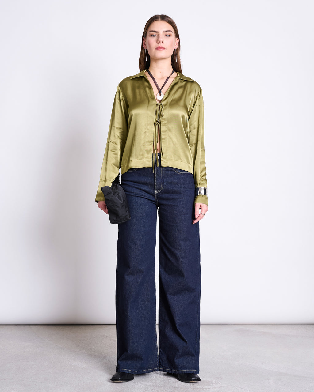 TIE BLOUSE KALUZ WOODY OLIVE T-shirt jan-n-june 3