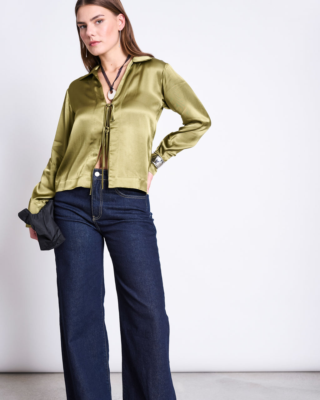 TIE BLOUSE KALUZ WOODY OLIVE T-shirt jan-n-june 2