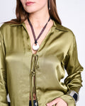 TIE BLOUSE KALUZ WOODY OLIVE T-shirt jan-n-june 1