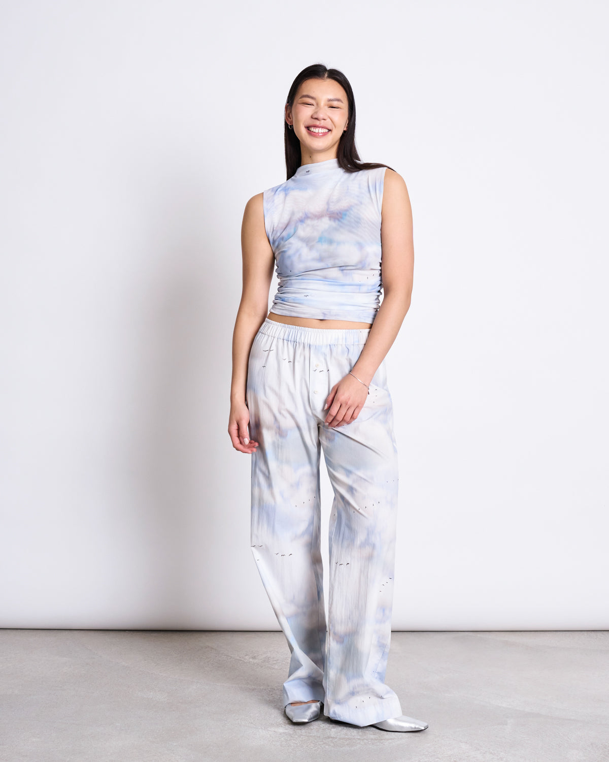 RUFFLE TOP LAGUNA CLOUD PRINT Tops jan-n-june 1