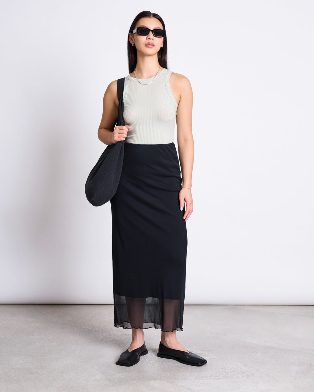 MESH MAXI SKIRT SMUK BLACK Skirts jan-n-june 1