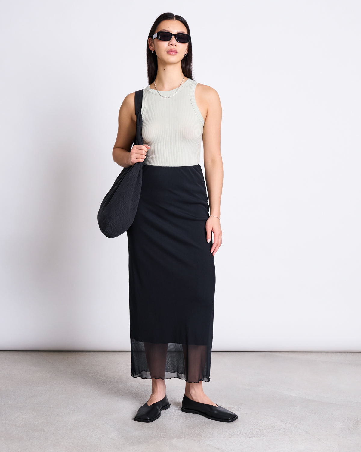 MESH MAXI SKIRT SMUK BLACK Skirts jan-n-june 1