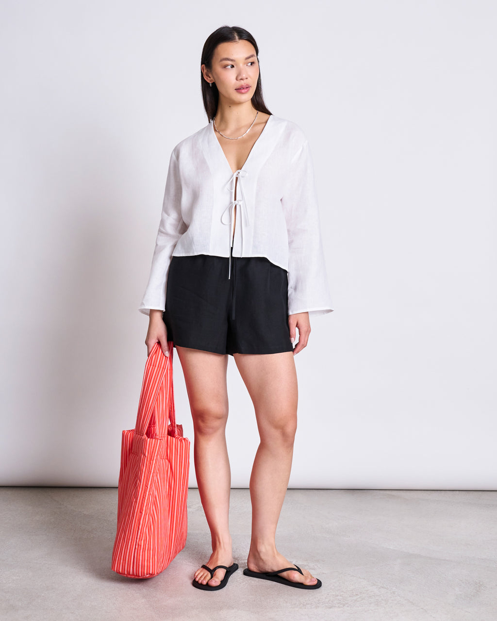 LINEN TIE BLOUSE SKAGEN WHITE Blouses jan-n-june 9