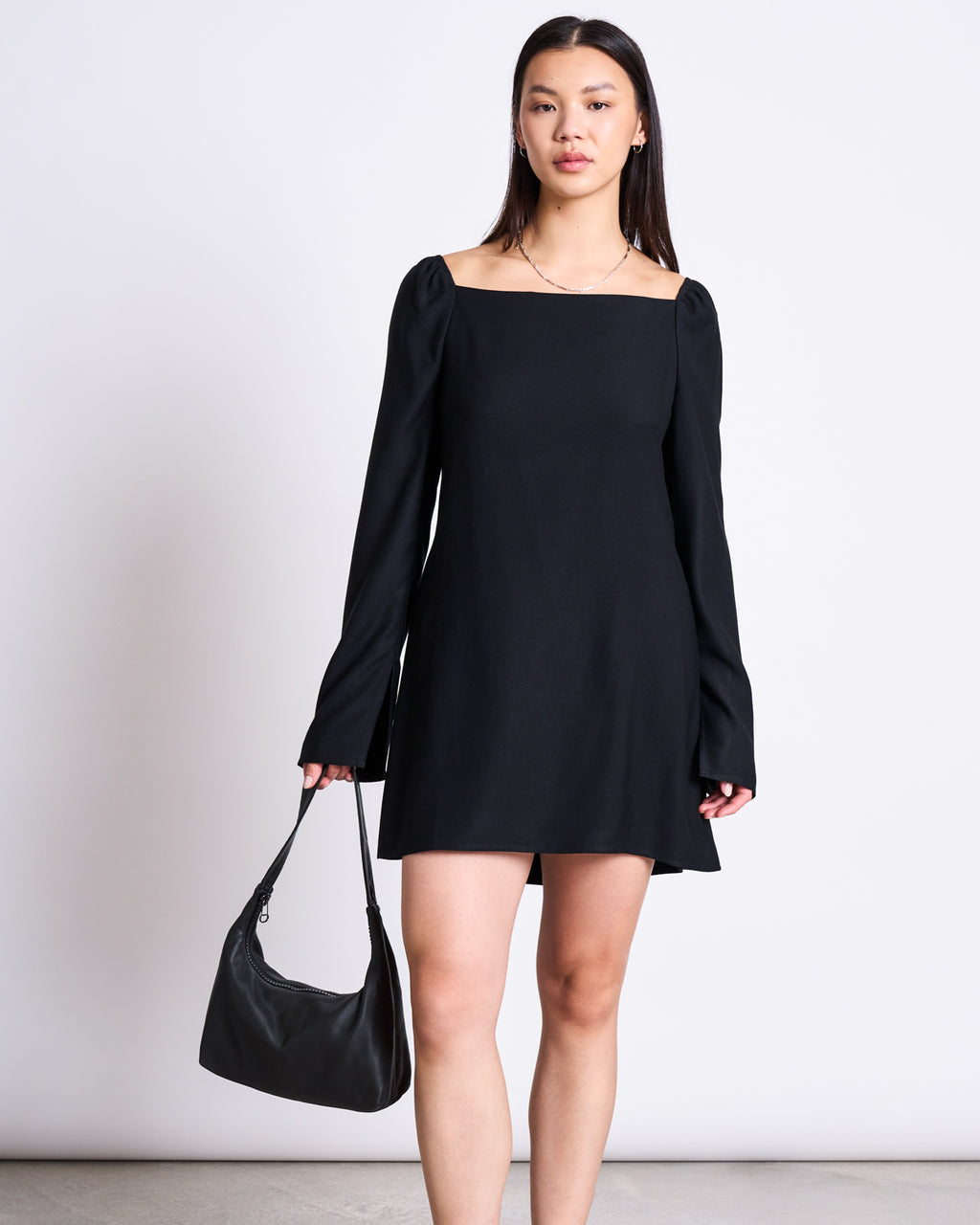 SQUARE NECK MINI DRESS GLAD BLACK Dresses jan-n-june 3