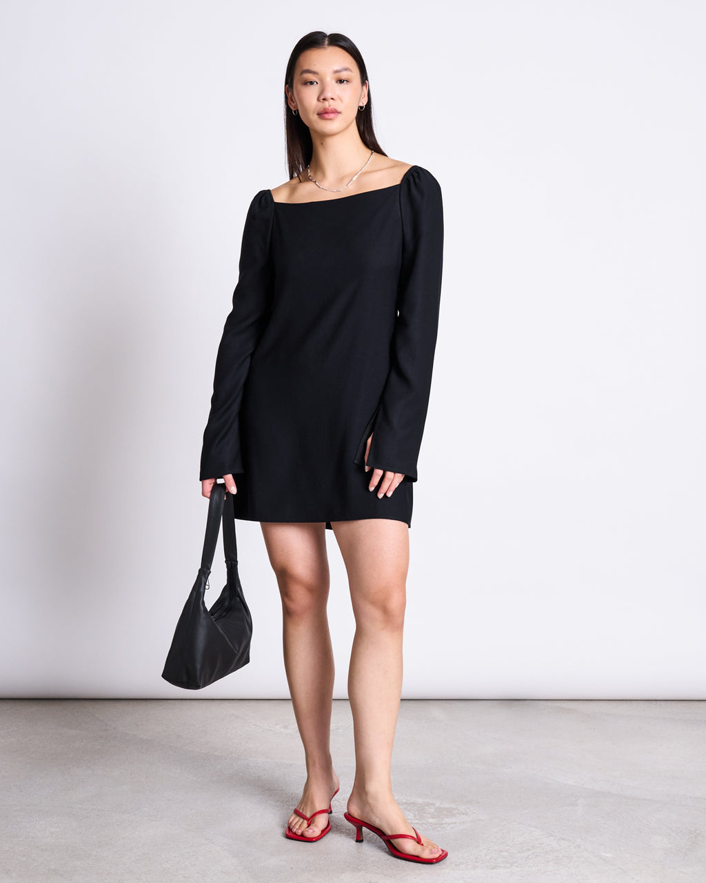 SQUARE NECK MINI DRESS GLAD BLACK Dresses jan-n-june 5