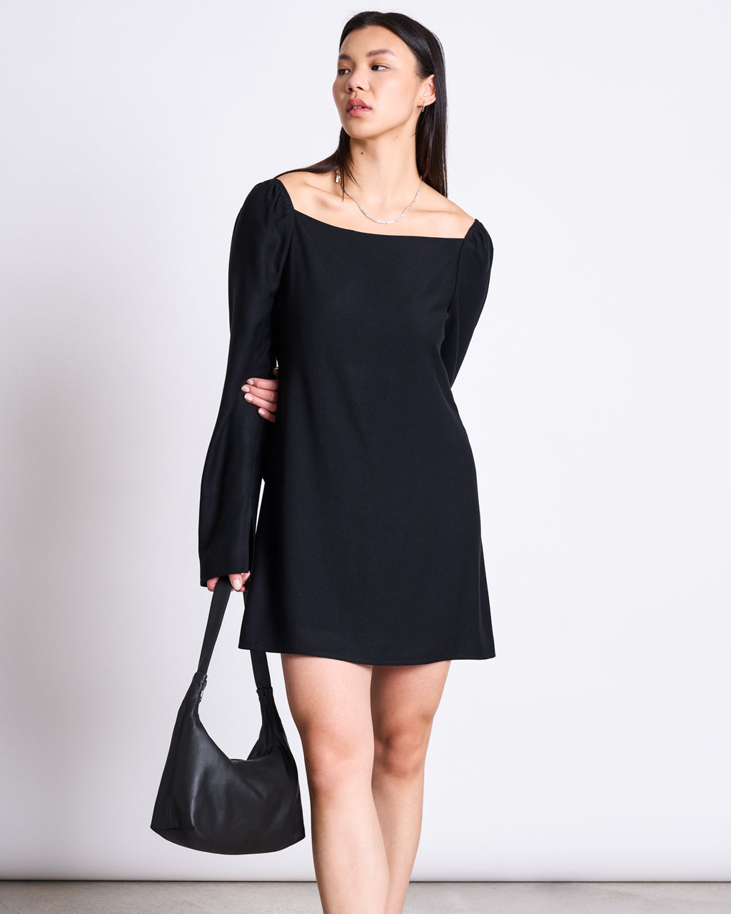 SQUARE NECK MINI DRESS GLAD BLACK Dresses jan-n-june 6