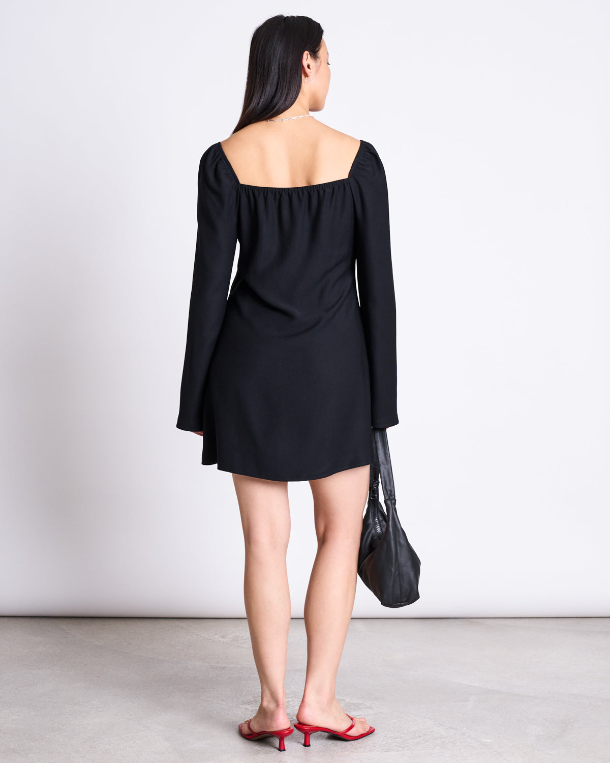 SQUARE NECK MINI DRESS GLAD BLACK Dresses jan-n-june 4