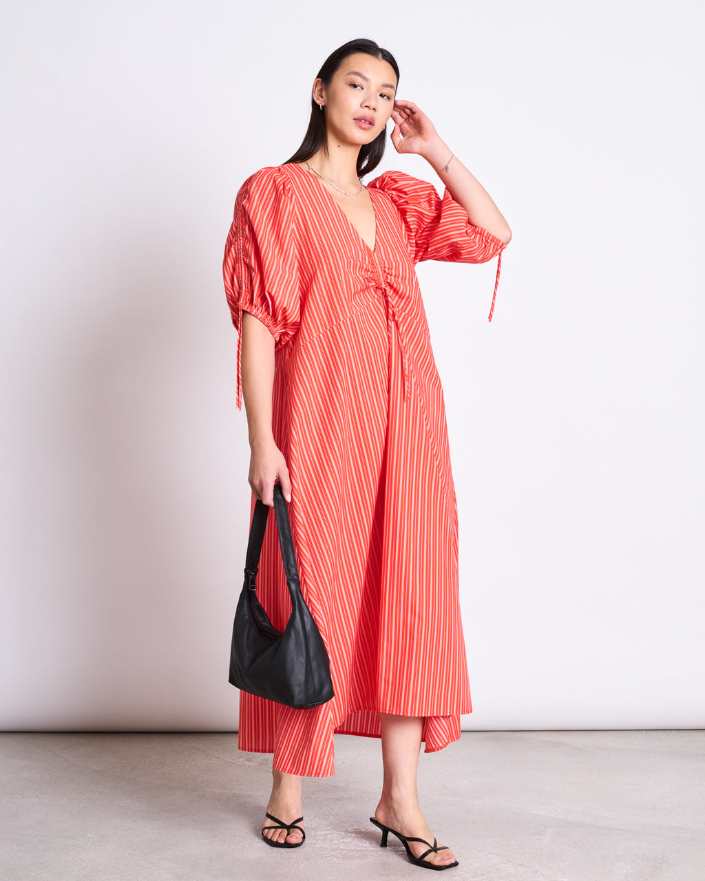 MAXI DRESS DANS CHERRY RED WHITE STRIPED Dresses jan-n-june 7