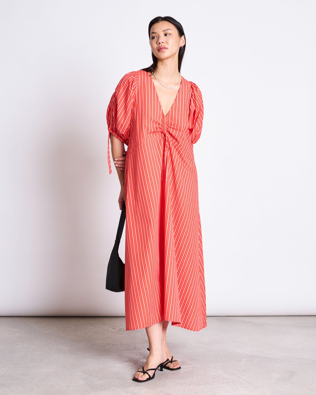 MAXI DRESS DANS CHERRY RED WHITE STRIPED Dresses jan-n-june 1