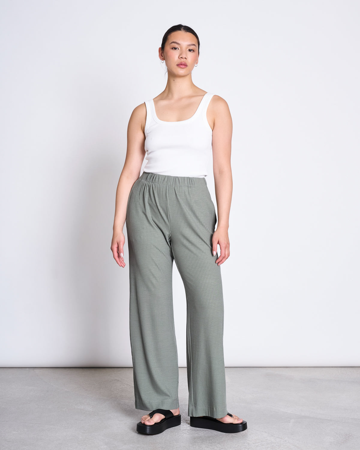TENCEL™ LYOCELL RIB PANTS SMILLA SEA SPRAY pants jan-n-june 3