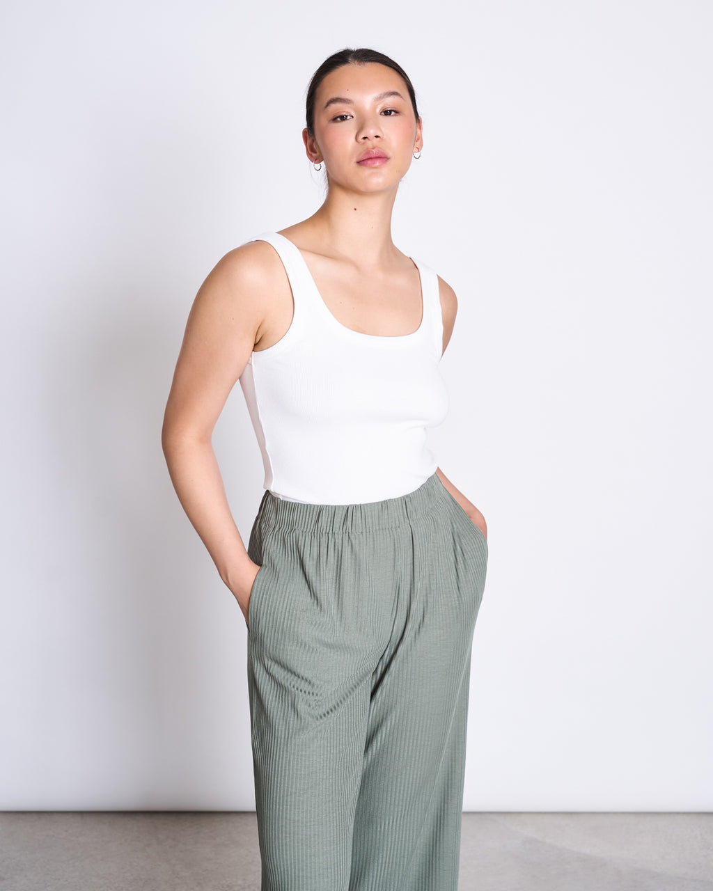 TENCEL™ LYOCELL RIB PANTS SMILLA SEA SPRAY pants jan-n-june 4