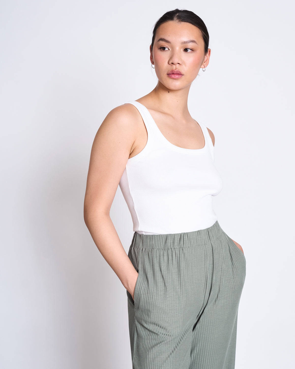 TENCEL™ LYOCELL RIB PANTS SMILLA SEA SPRAY pants jan-n-june 6