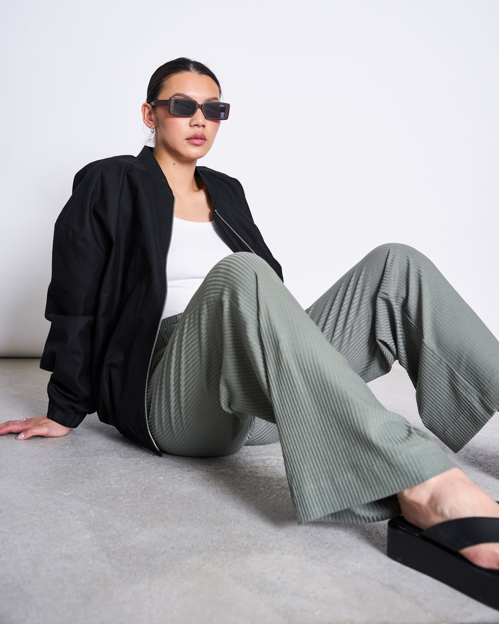 TENCEL™ LYOCELL RIB PANTS SMILLA SEA SPRAY pants jan-n-june 1