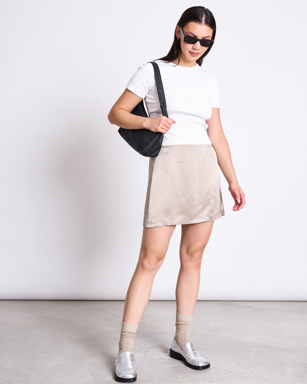 MINI SKIRT FILIO SILVER GREY Skirts jan-n-june 2