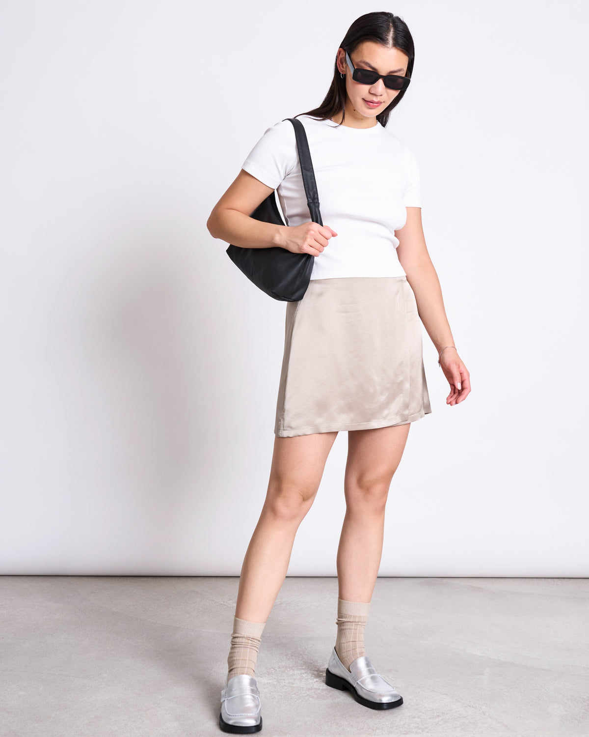 MINI SKIRT FILIO SILVER GREY Skirts jan-n-june 2
