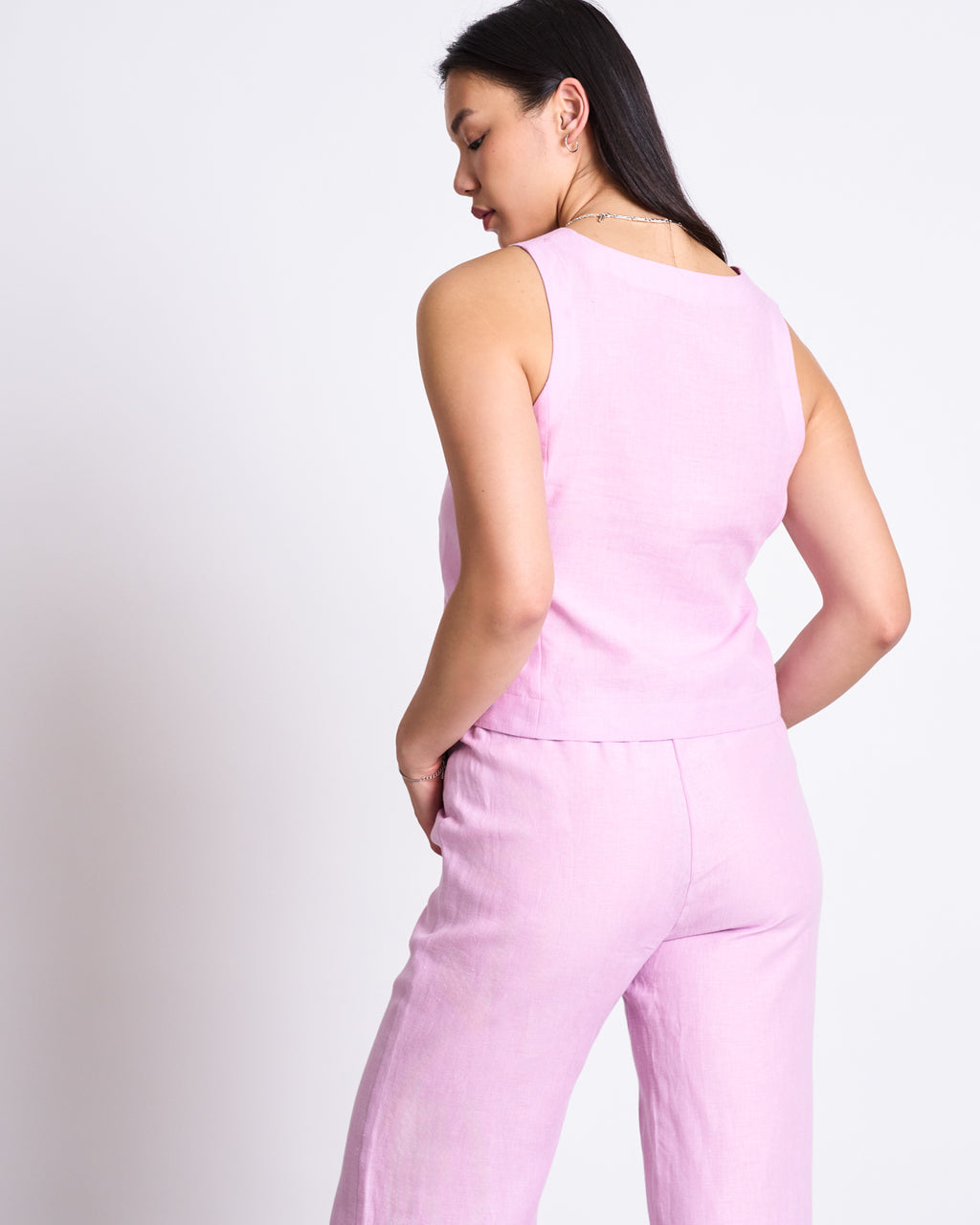LINEN VEST HVIDE LIGHT ORCHID Tops jan-n-june 5