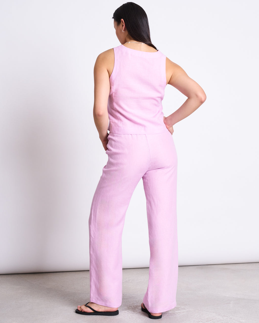 LINEN VEST HVIDE LIGHT ORCHID Tops jan-n-june 6