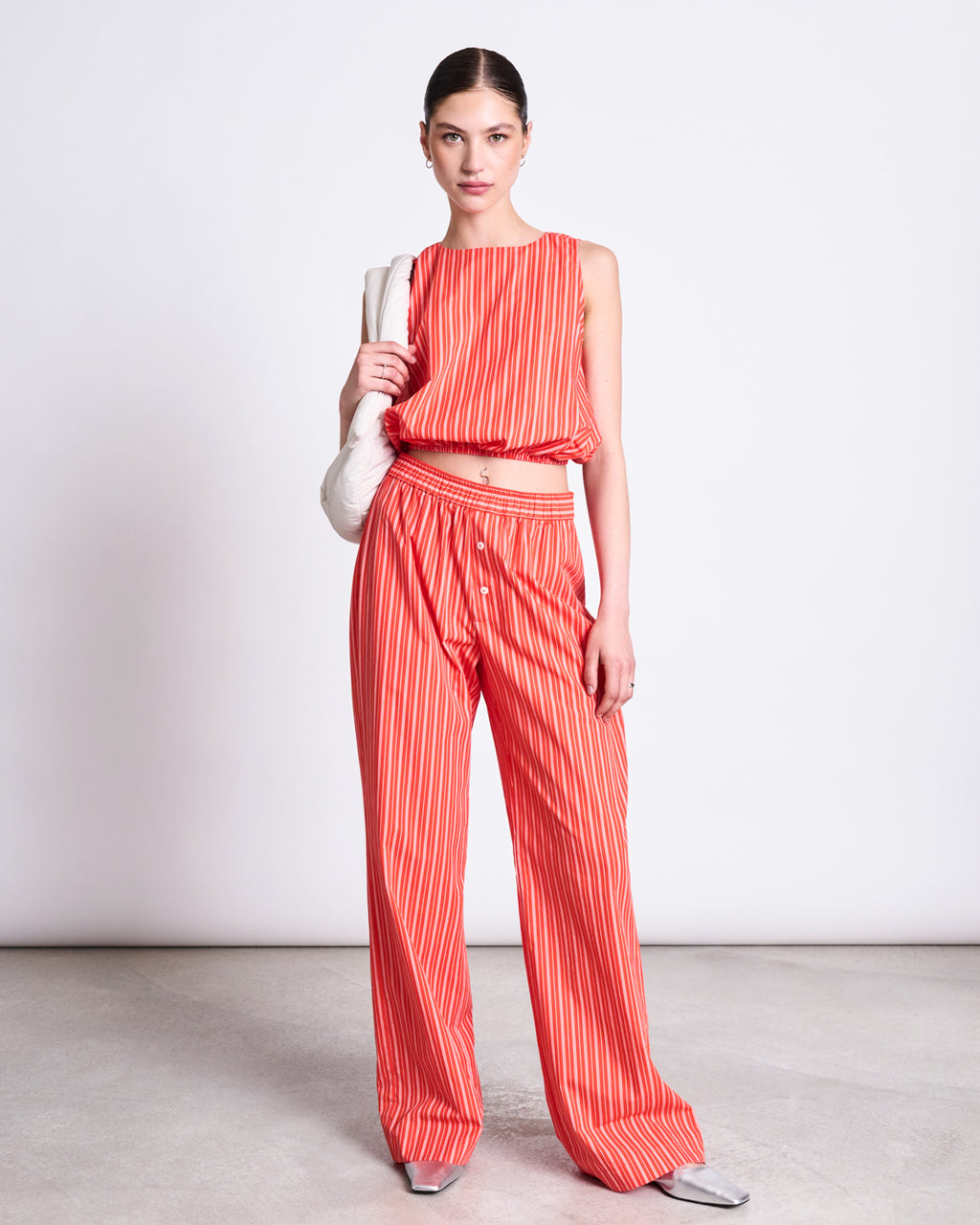 COTTON PANTS SOBY CHERRY RED WHITE STRIPED GOTS Pants jan-n-june 4