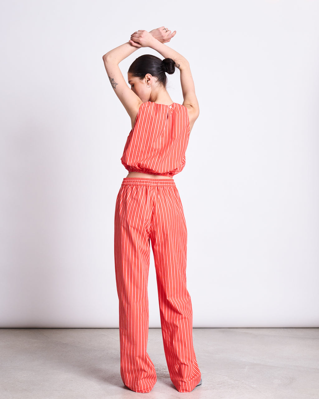 COTTON PANTS SOBY CHERRY RED WHITE STRIPED GOTS Pants jan-n-june 6