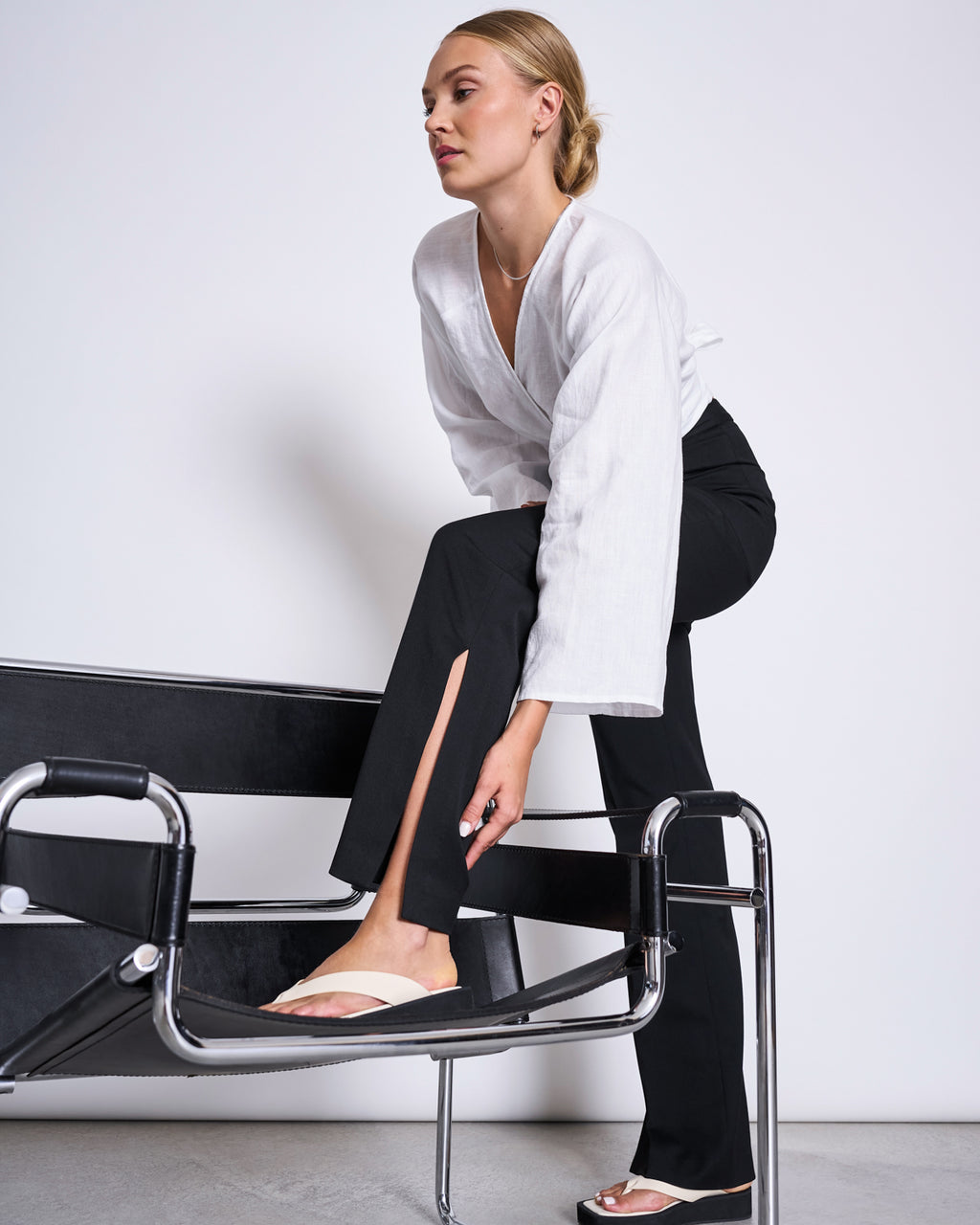 LINEN WRAP BLOUSE RORA WHITE blouse jan-n-june 6