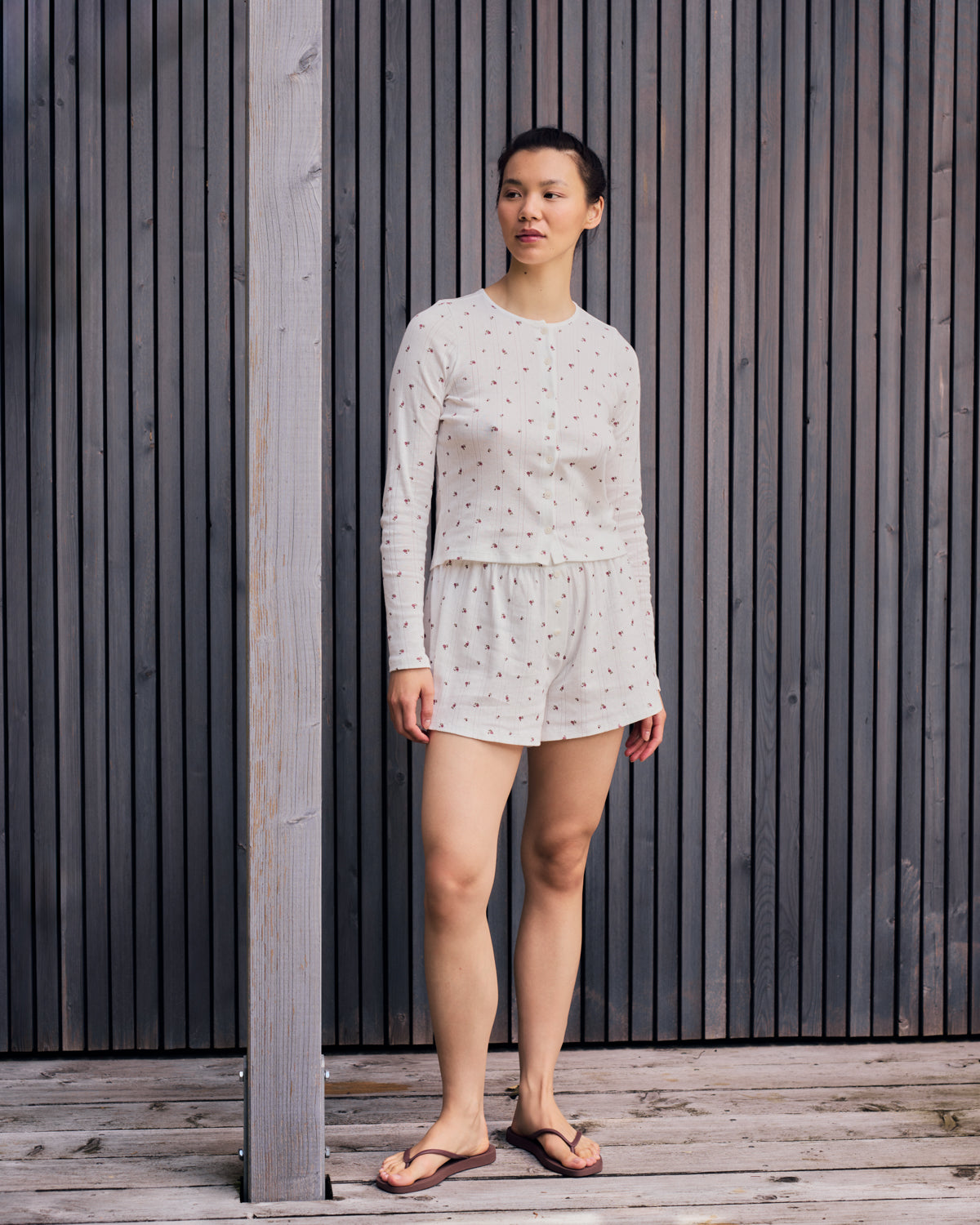 POINTELLE PYJAMA BUTTONED LONGSLEEVE BLOOMY GOTS T-shirt jan-n-june 8