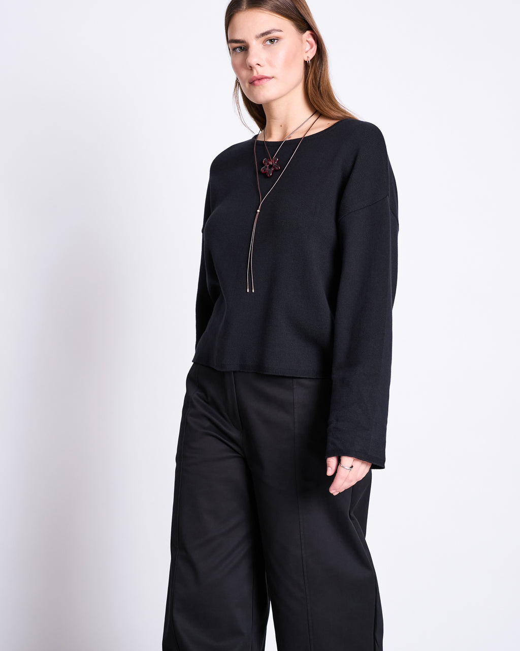 LIGHT KNIT JUMPER WILLIAMSBURG BLACK GOTS Jumper jan-n-june 2