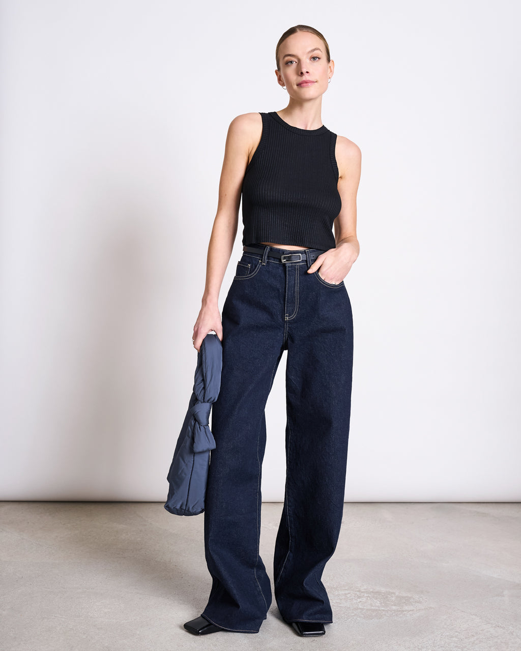 WIDE LEG JEANS TACNA DARK BLUE DENIM GOTS Pants jan-n-june 10