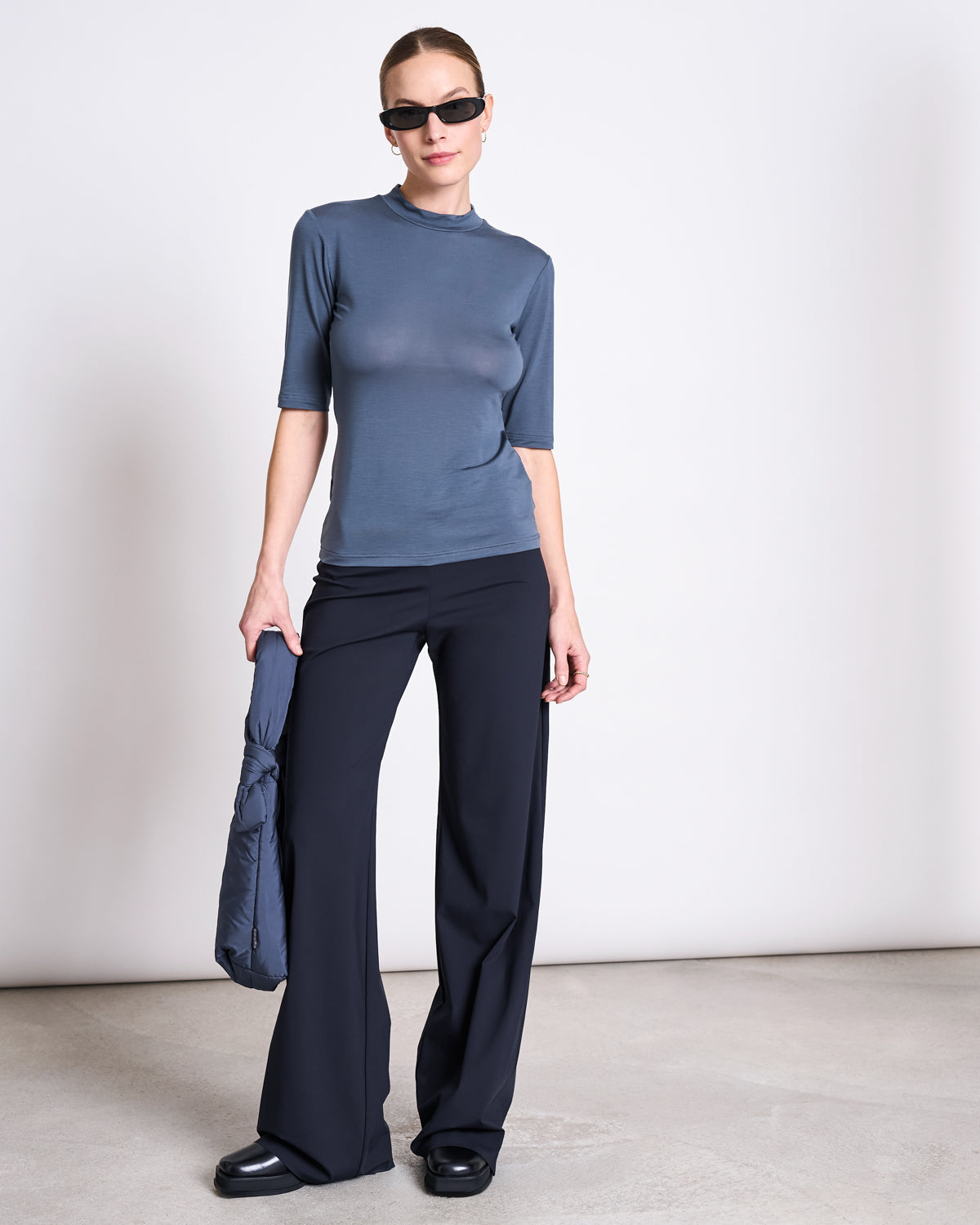 TENCEL™ LYOCELL HIGH-NECK T-SHIRT TARMA TURBULENCE T-shirt jan-n-june 1