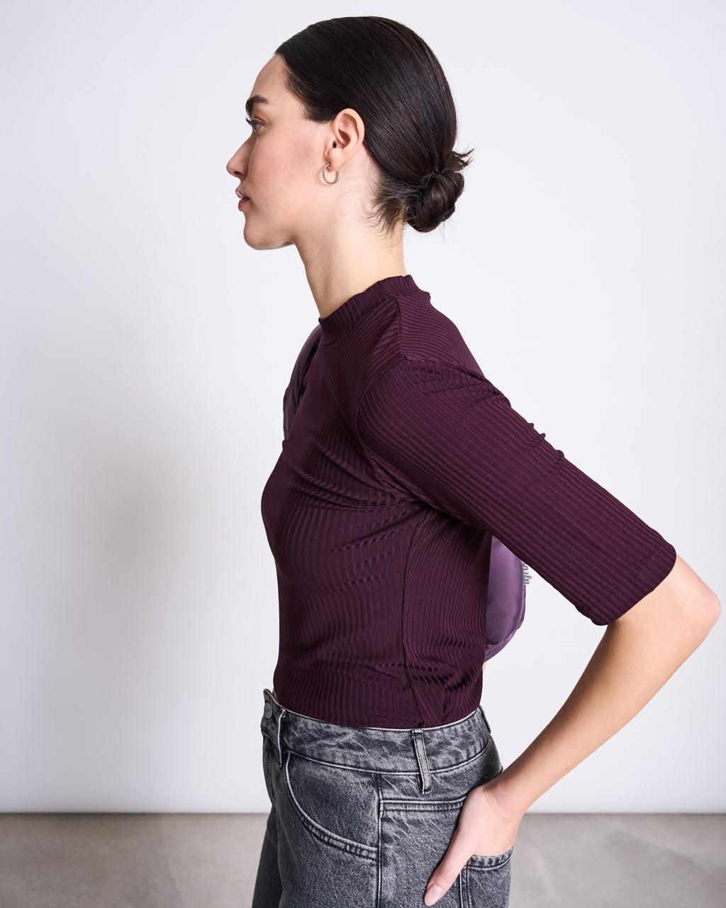 TENCEL™ LYOCELL RIB T-SHIRT NINA CHERRY LACQUER T-shirt jan-n-june 2
