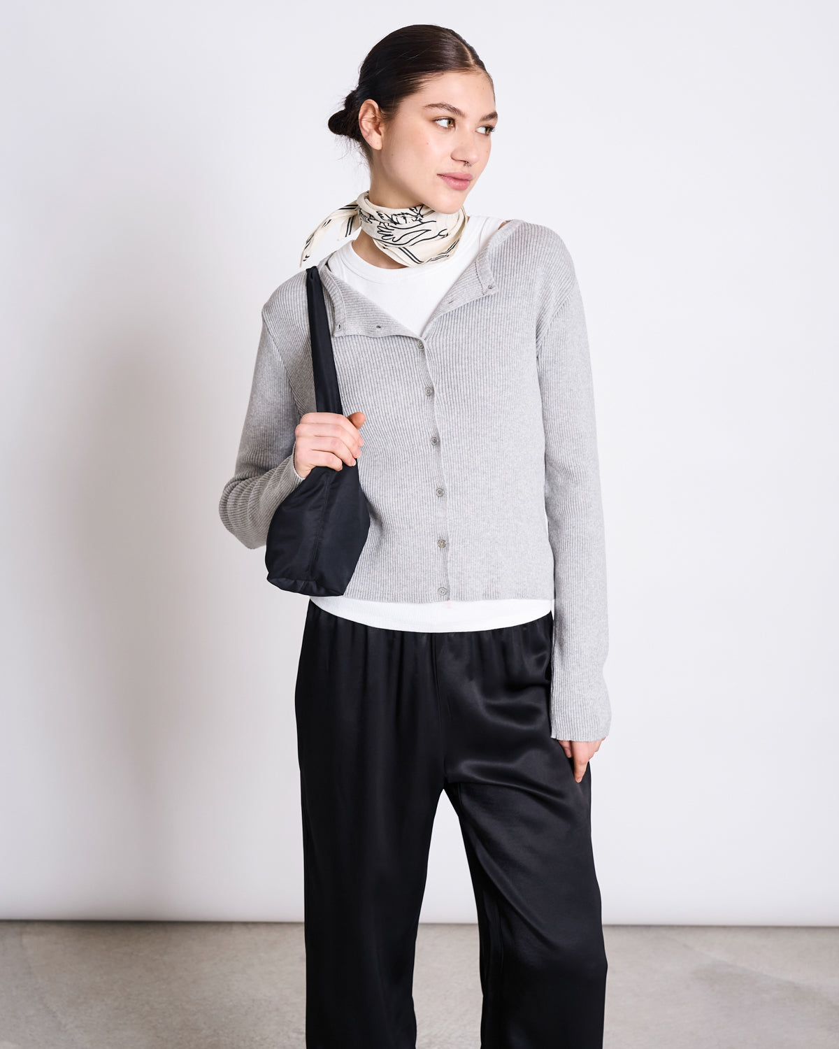 CREWNECK CARDIGAN GLIMT LIGHT GREY GOTS Cardigan jan-n-june 2