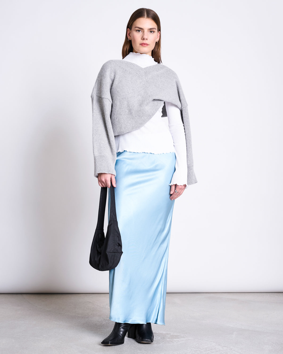 MAXI SATIN SKIRT SERIN RETRO BLUE Skirt jan-n-june 2