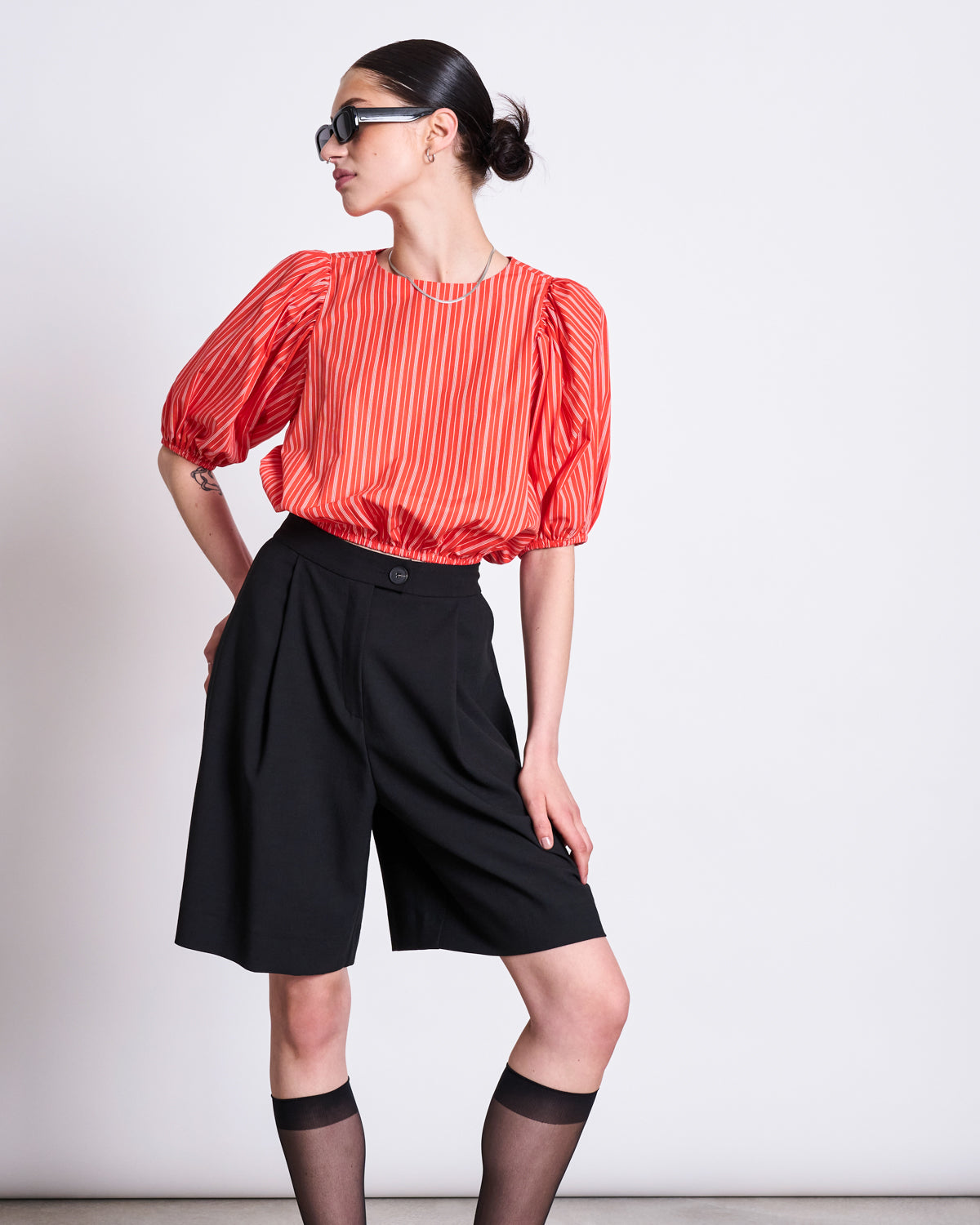 WIDE PLEATED SHORTS BENITO BLACK Shorts jan-n-june 1