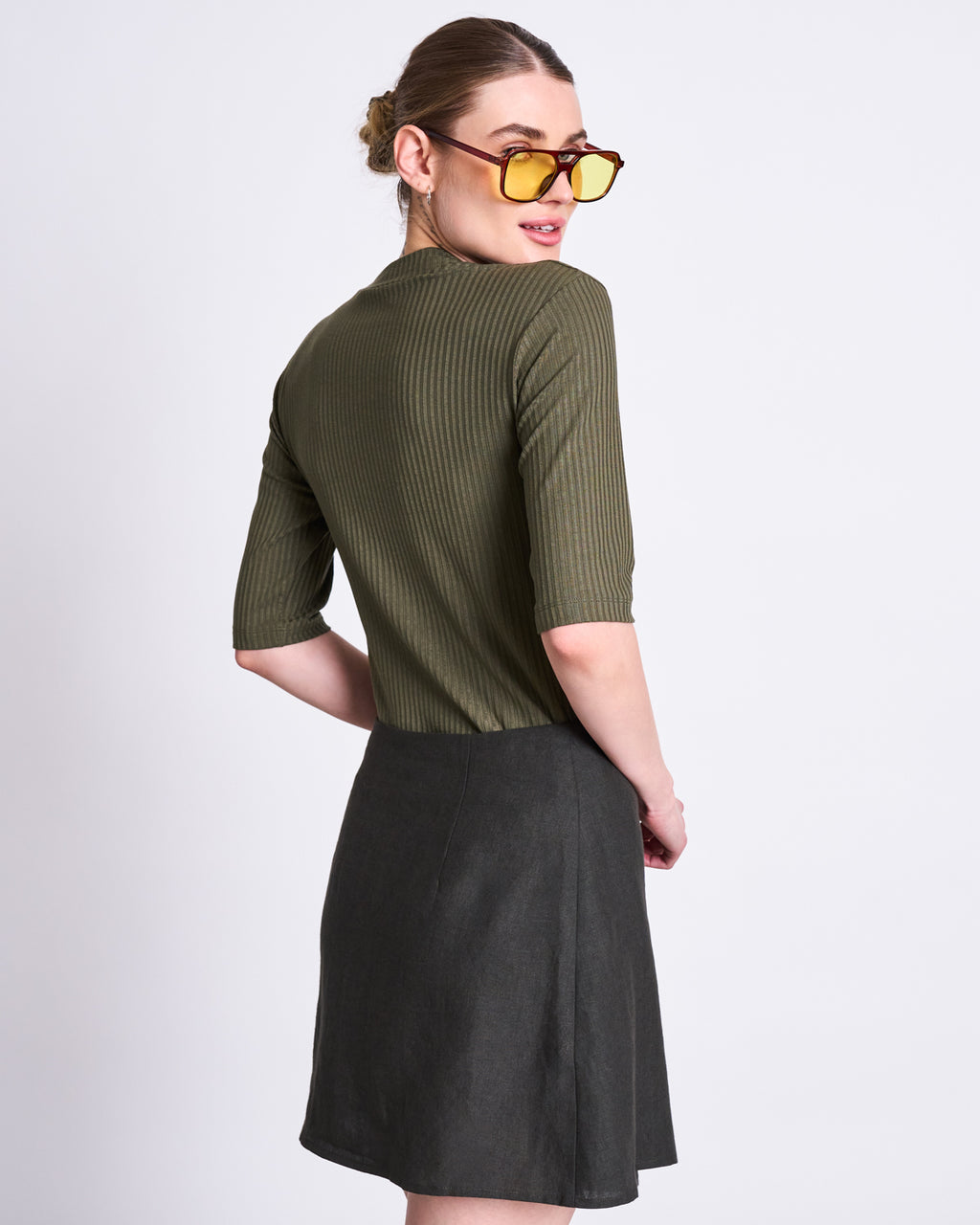 TENCEL™ LYOCELL RIB T-SHIRT NINA DARK OLIVE T-shirts jan-n-june 3