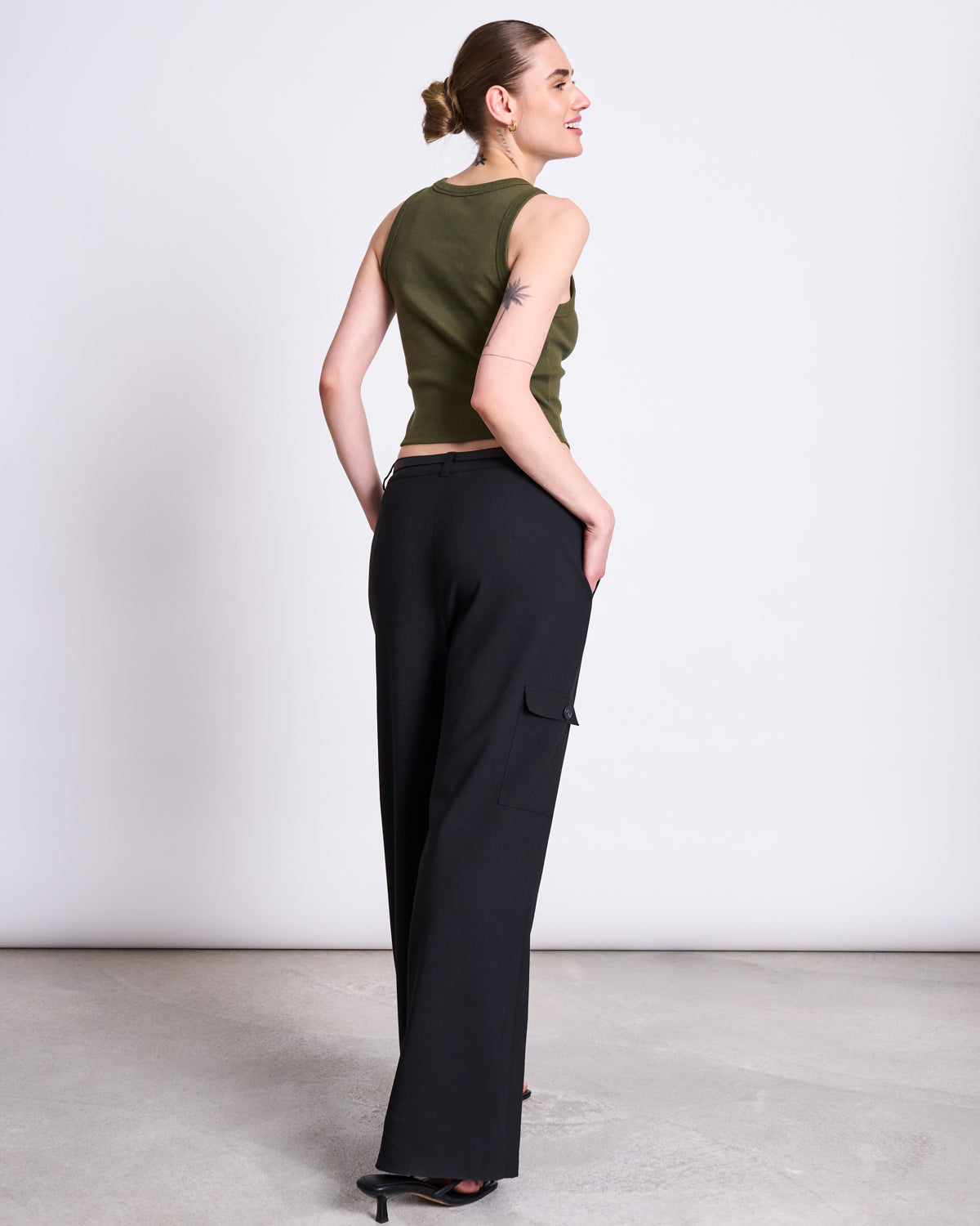 ORGANIC COTTON TANK TOP PORTO DARK OLIVE GOTS Tops jan-n-june 6