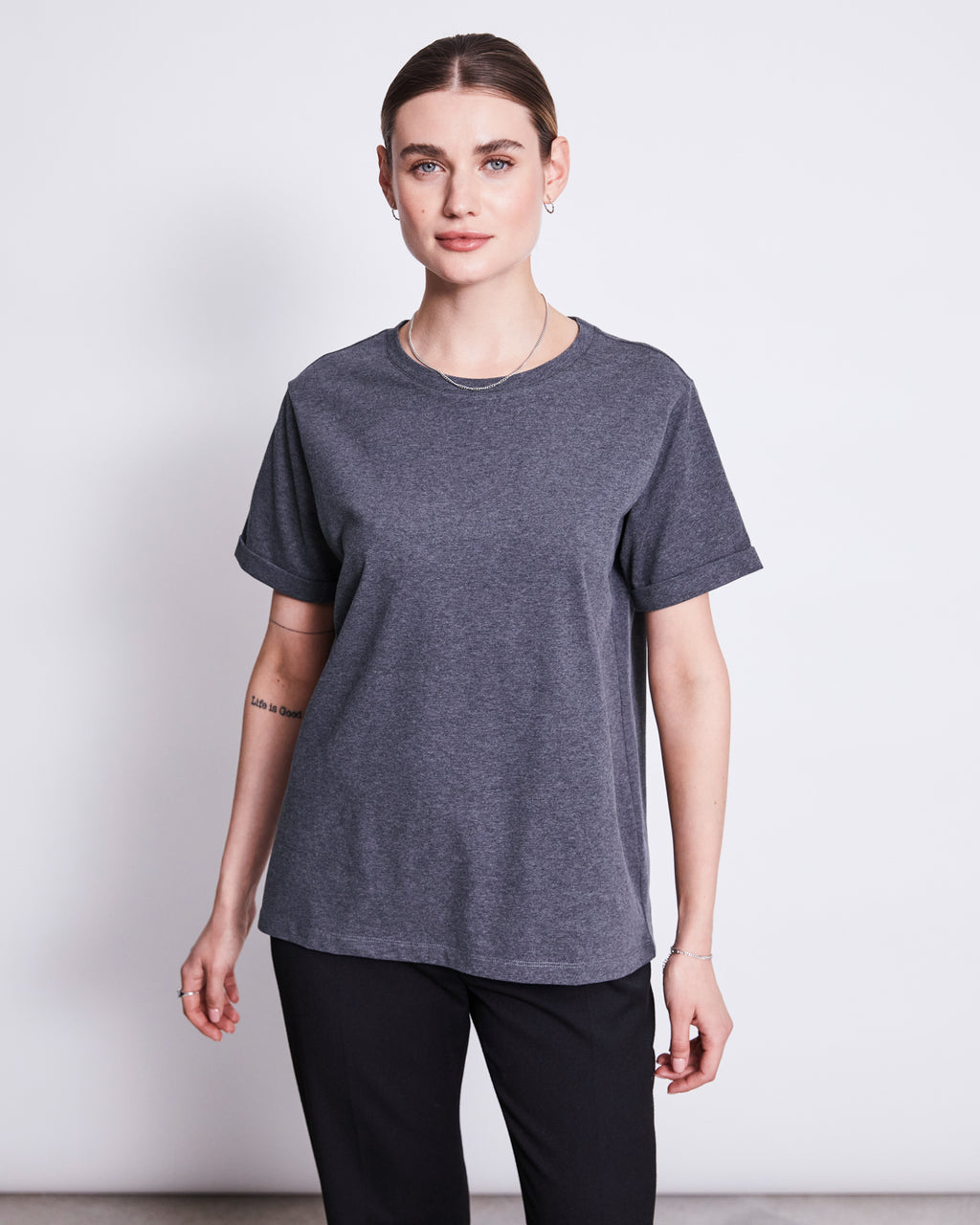 BRUSHED T-SHIRT BOY DARK GREY GOTS jan-n-june 5