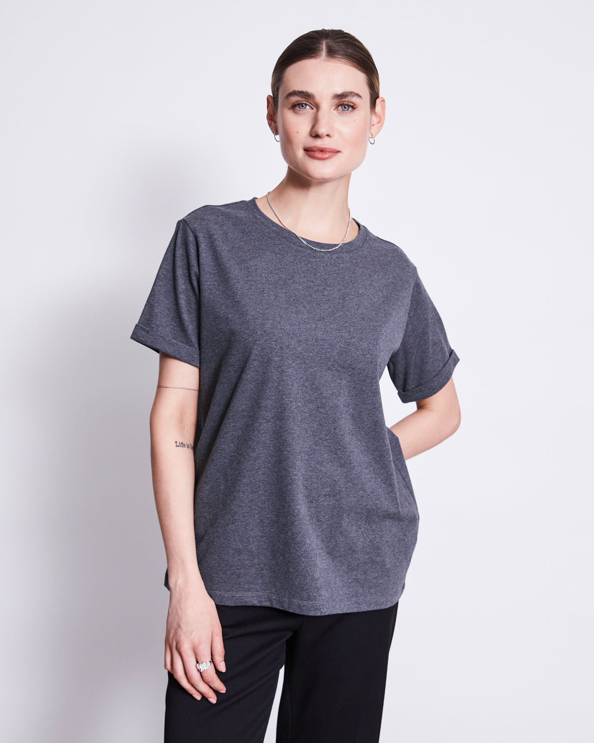 BRUSHED T-SHIRT BOY DARK GREY GOTS jan-n-june 3